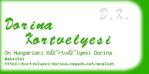 dorina kortvelyesi business card